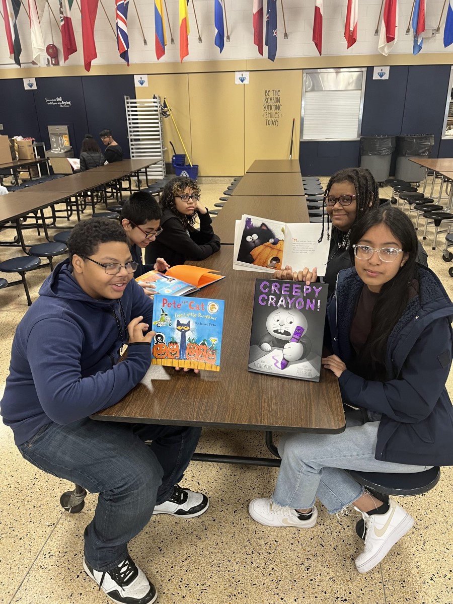 NFA West Students visit Meadow Hill for Read or Treat Meadow Hill